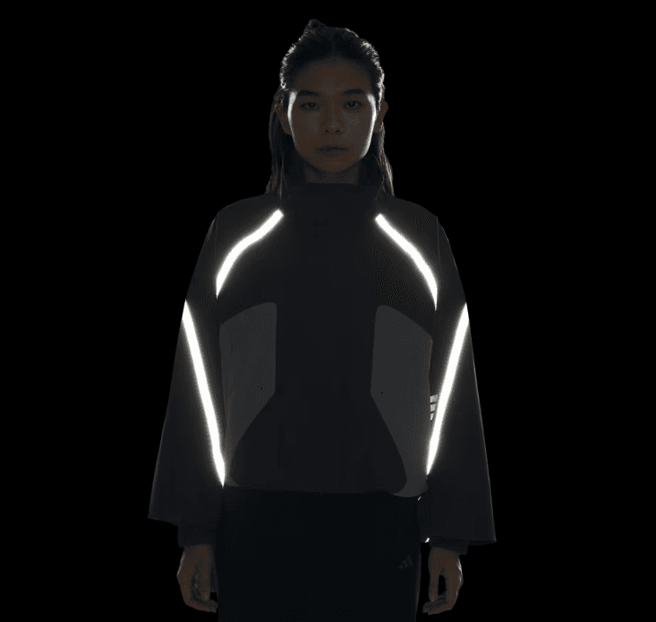 Futuristic Adidas pre-woven jacket with reflective stripes - Image 1