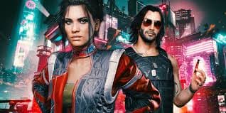 Cyberpunk 2077 characters V and Johnny Silverhand in Night City