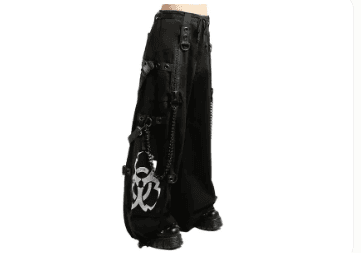 Distressed halter top and metallic biotech pants, part of the Cyber-Grunge Ensemble - Image 2