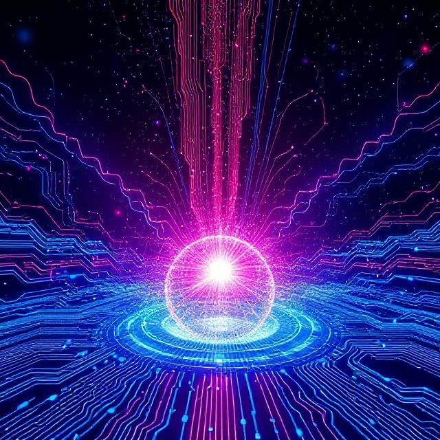 Advanced quantum computing systems with holographic interfaces showing complex calculations in the Y3K era